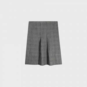 Karierter grauer Rock – Hergestellt in Italien