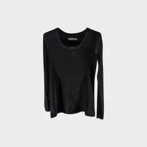 Schwarze Bluse D. Außenmaterial – Hergestellt in Italien